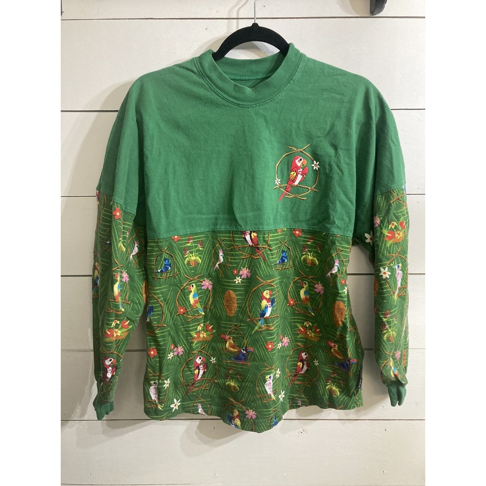 Disney World Parks Enchanted Tiki Room Spirit Jersey Size XS Green Birds